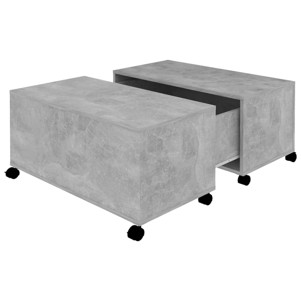 vidaXL Coffee Table Concrete Gray 29.5"x29.5"x15" Engineered Wood