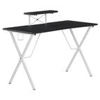 Flash Furniture Mallot Gaming Desk - Black/White Computer Desk - 51.5" Gamers Table with Cup Holder, Headphone Hook, and Monitor/Smartphone Stand