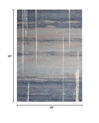 HomeRoots Polypropylene 3'x5' Blue Machine Woven Ombre Indoor Area Rug