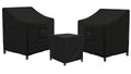 Siruiton 3 Piece Outdoor Veranda Patio Garden Furniture Cover Set With 420D Durable And Water Resistant Fabric,Fit For Outdoor Wicker Patio Furniture Sets/Rattan Chair Conversation Sets-Balck