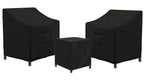 Siruiton 3 Piece Outdoor Veranda Patio Garden Furniture Cover Set With 600D Durable And Water Resistant Fabric,Fit For Outdoor Wicker Patio Furniture Sets/Rattan Chair Conversation Sets-Balck
