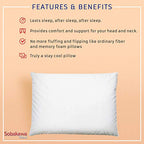 Sobakawa Queen Buckwheat Pillow - Organic Cotton, Cool Sleep Technology, Neck Support for Back/Side Sleepers, White Meditation Cushion