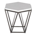 Steve Silver Co Corvus White Marble Top Hexagon