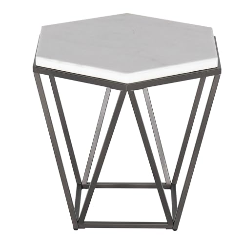 Steve Silver Co Corvus White Marble Top Hexagon