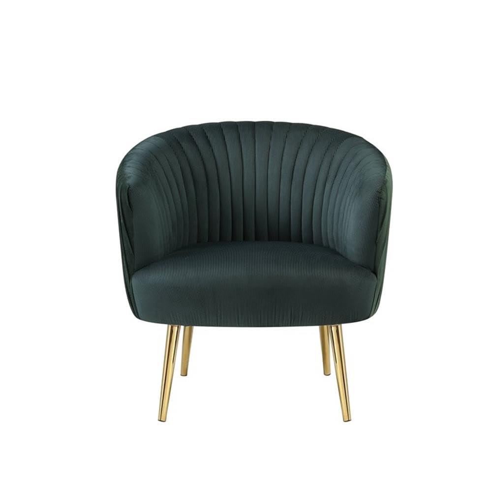 Acme Sigurd Velvet Upholstered Accent Chair in Gold and Green