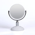 Zahari Home Galvin Double Sided Makeup Mirror with Stand, Desk Mirror 1X/3X Magnification, 360 Degree Swirl, 5.60 inch, White