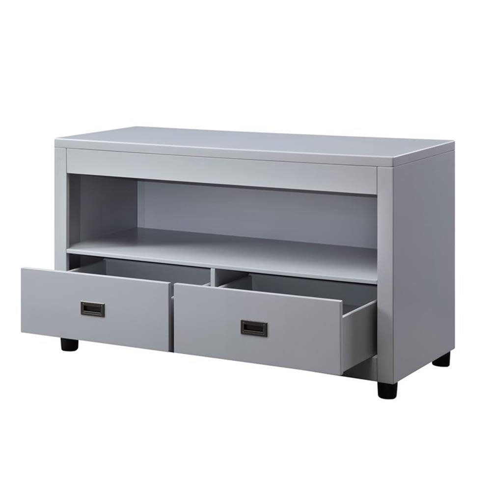 ACME Eleanor 2-Drawer Wooden Sofa Table with Compartment in Dove Gray