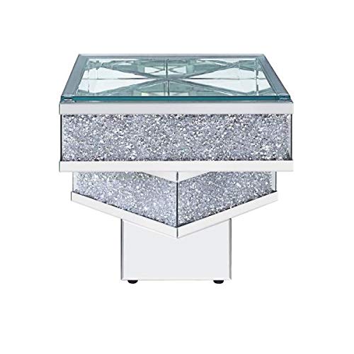 HomeRoots Contempo Glass and Bling End Table