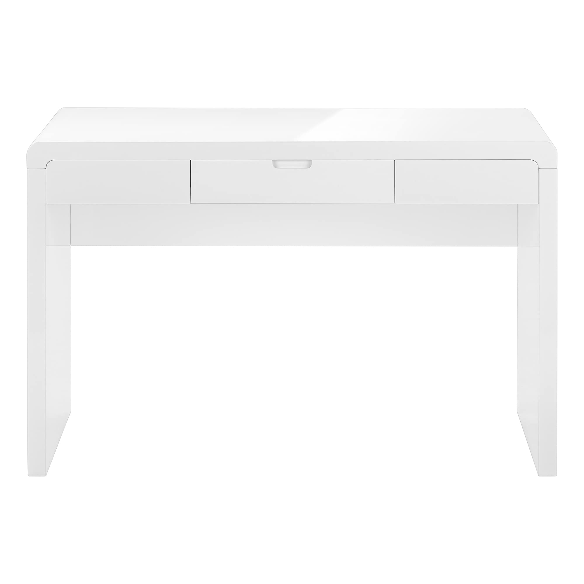 Monarch Specialties I 7580 Computer Desk, Home Office, Laptop, Storage Drawers, 48&quot; L, Work, Laminate, Glossy White, Contemporary, Modern