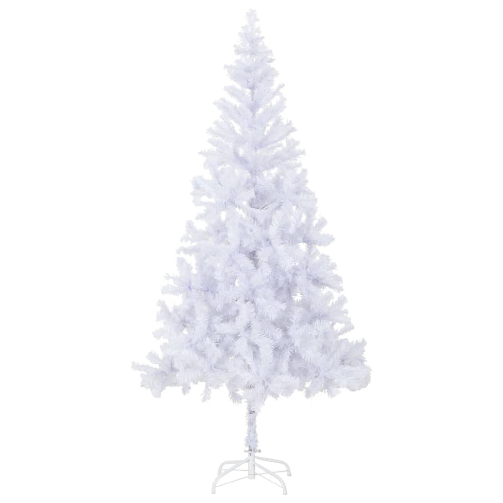 vidaXL 7 ft Artificial Christmas Tree with Steel Stand - Indoor Use Only - PVC Material - 910 Branches - Snow-Covered Look - White