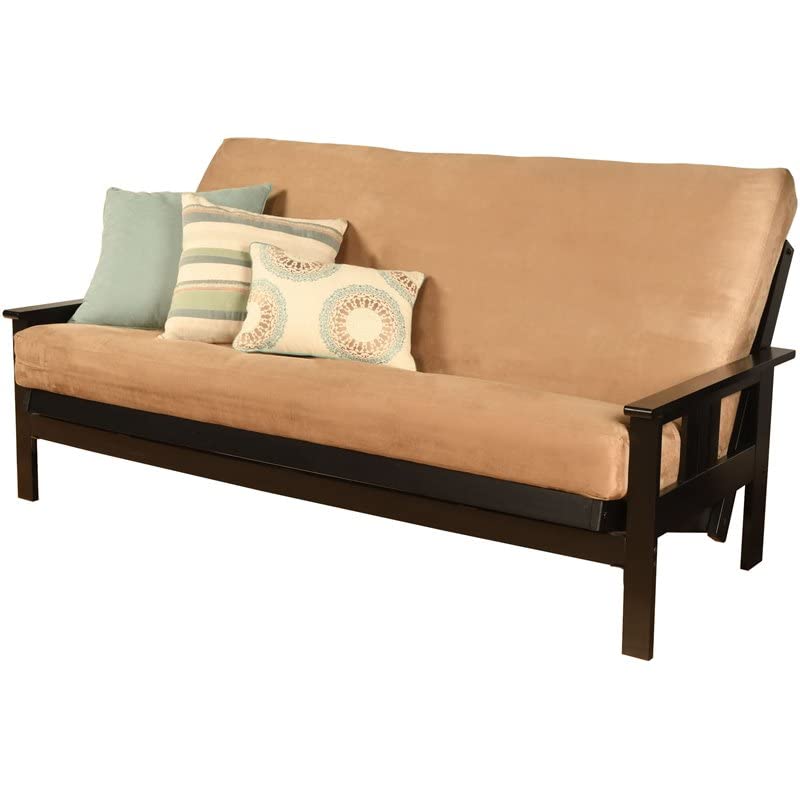 Kodiak Furniture Monterey Black Sofa with Suede Peat Tan Mattress