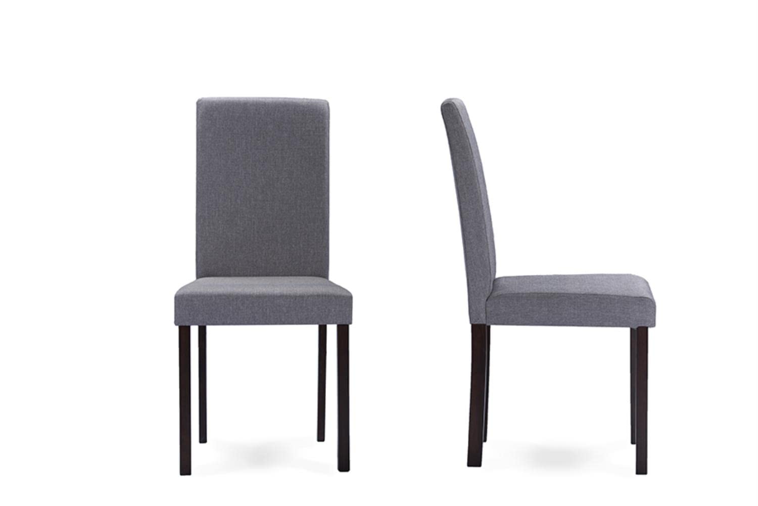 Baxton Studio Andrew Contemporary Espresso Wood Grey Fabric 5-Piece Dining Set