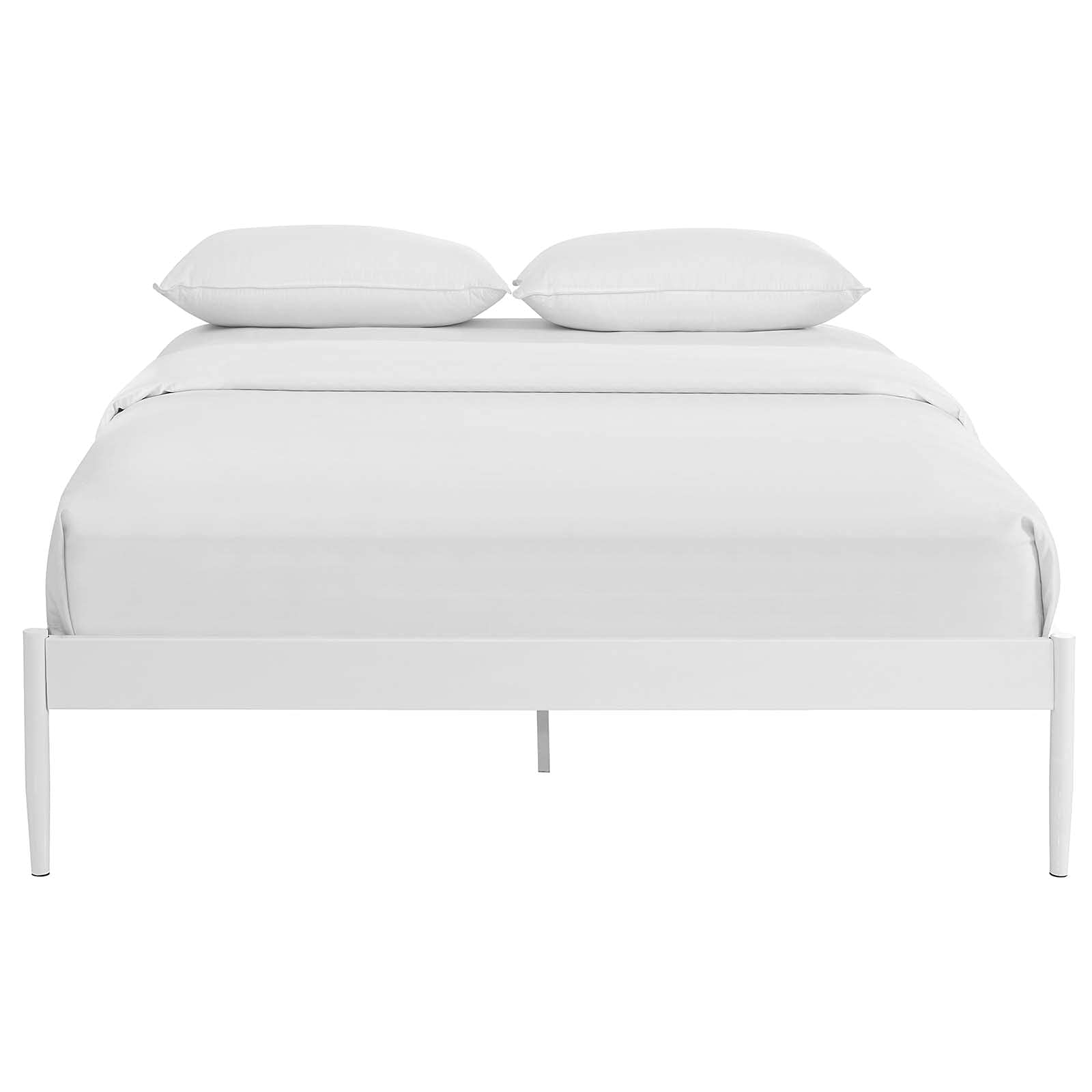 Modway Elsie Modern Metal Full Platform Bed Frame Mattress Foundation With Slat Support In White