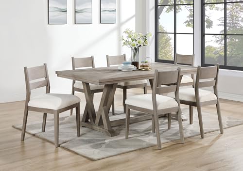 Coaster Home Furnishings Cornelia 7-Piece Rectangular Dining Table Set Coastal Grey