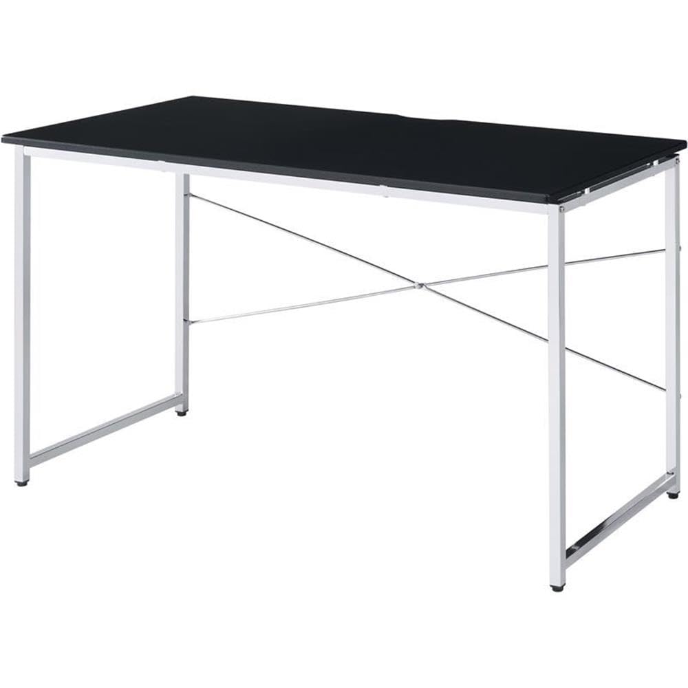 Acme Tennos Writing Desk in Black and Chrome Finish