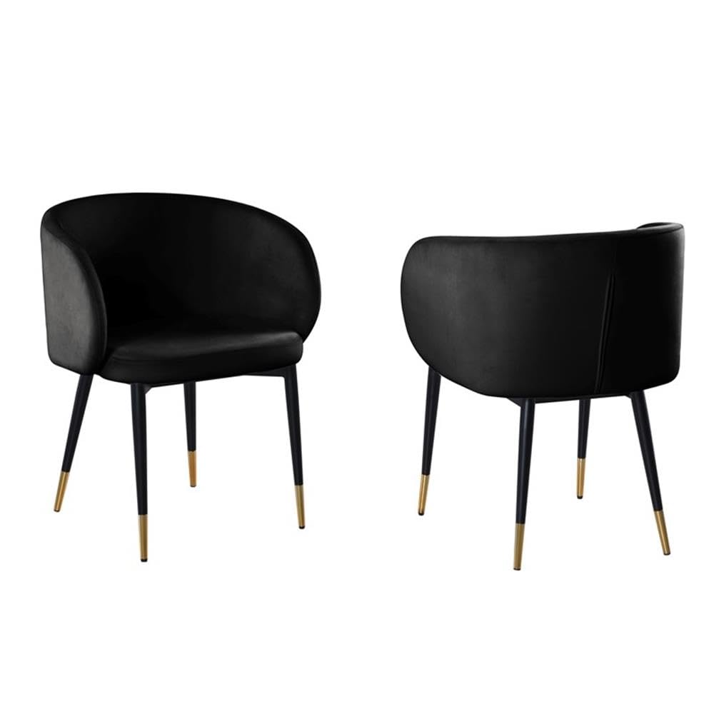 Best Master Furnitures Rustic Velvet Upholstered Dining Chair Black