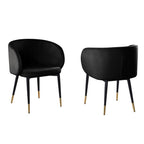 Best Master Furnitures Rustic Velvet Upholstered Dining Chair Black