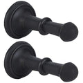 Set Of 2 Cast Iron Door Stops - 3' Heavy Duty Door Stop - Rigid Door Stopper With Low Mounted Black Rubber Bumper Tips, Protect