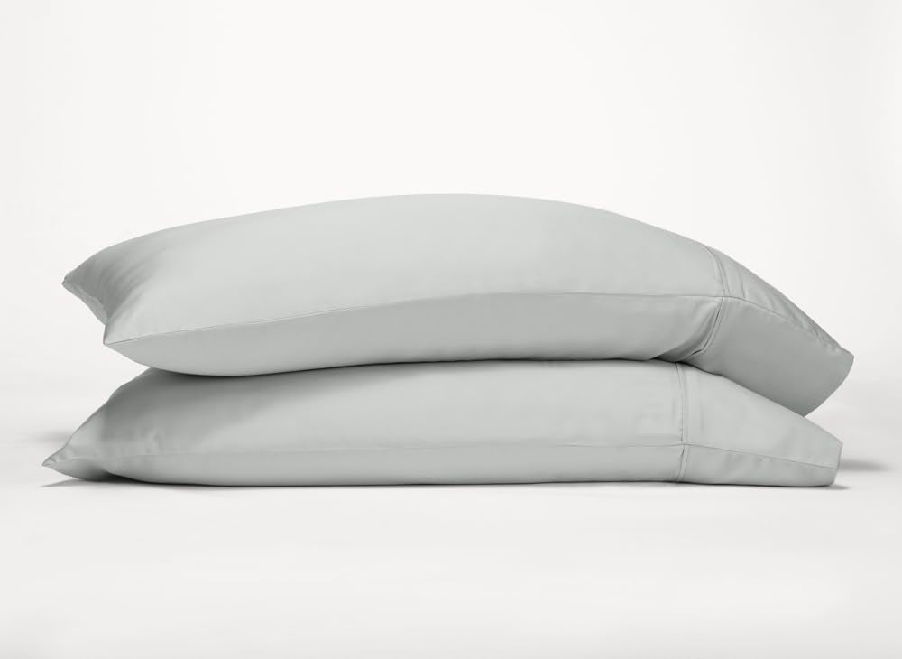 Gokotta 100% Rayon Derived From Bamboo Pillow Cases 2 Pack, Soft Envelope Pillowcases (Grey, Standard)