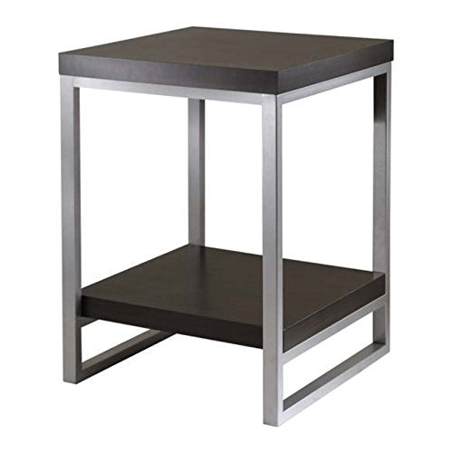 Ergode Wood Stafford End Table | Classic & Contemporary Design | Oyster Gray Finish | Drawer & Shelf | Solid & Composite Wood | 19.9" W x 18.9" D x 22" H (16018-VV) (93418-VV)