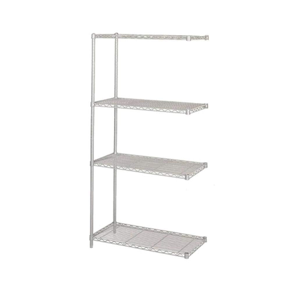 Safco Products Industrial Wire Shelving Add-On Unit 36&quot;W x 18&quot;D x 72&quot;H (Starter Unit and Extra Shelf Pack sold separately), Metallic Gray