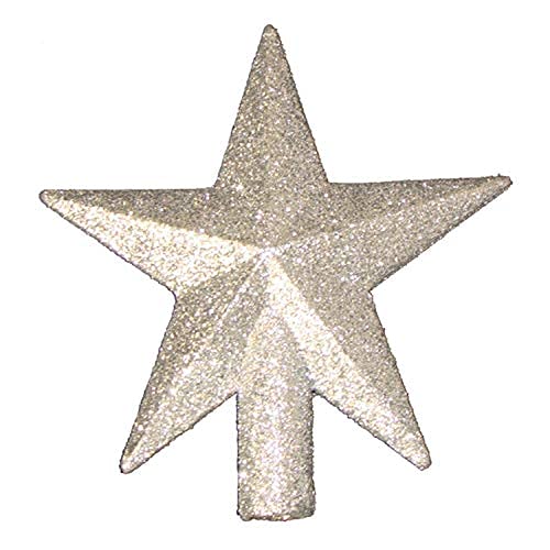 4 Petite Treasures Silver Glittered Mini Star Christmas Tree Topper - Unlit