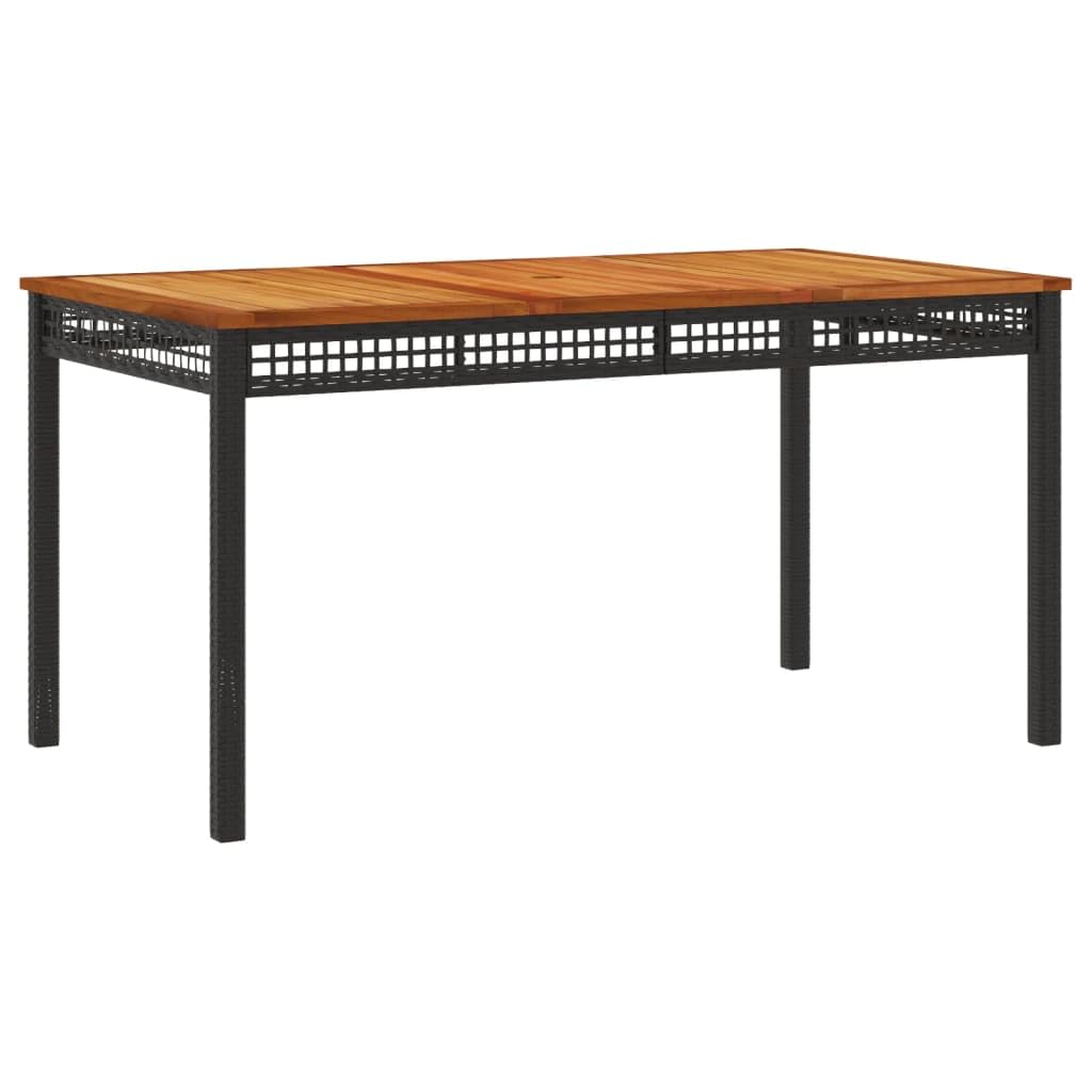 vidaXL Garden Dining Set 5 Pieces Black with Polyrattan Cushions