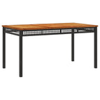 vidaXL Garden Dining Set 5 Pieces Black with Polyrattan Cushions