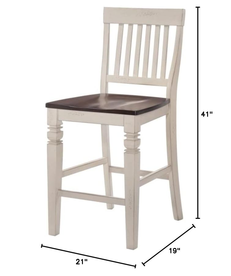 HomeRoots Mocha and Sand 21' X 19' X 41' Mocha Sand Hardwood Barstool