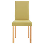vidaXL Dining Chairs - Elegant Fabric Upholstery in Green, Solid Wooden Legs, Pack of 2
