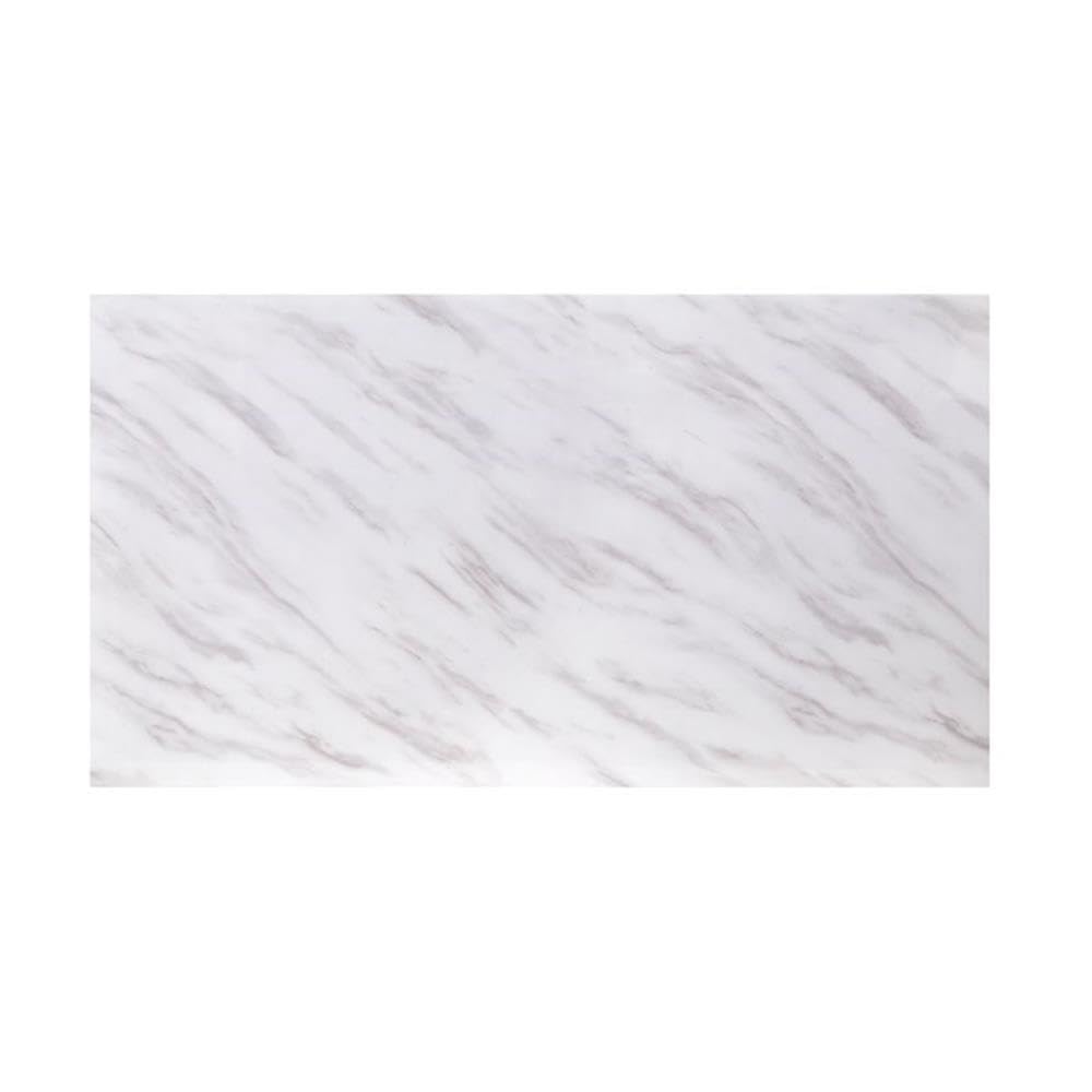Acme Zander Coffee Table in White Printed Faux Marble and Mirrored Silver Finish