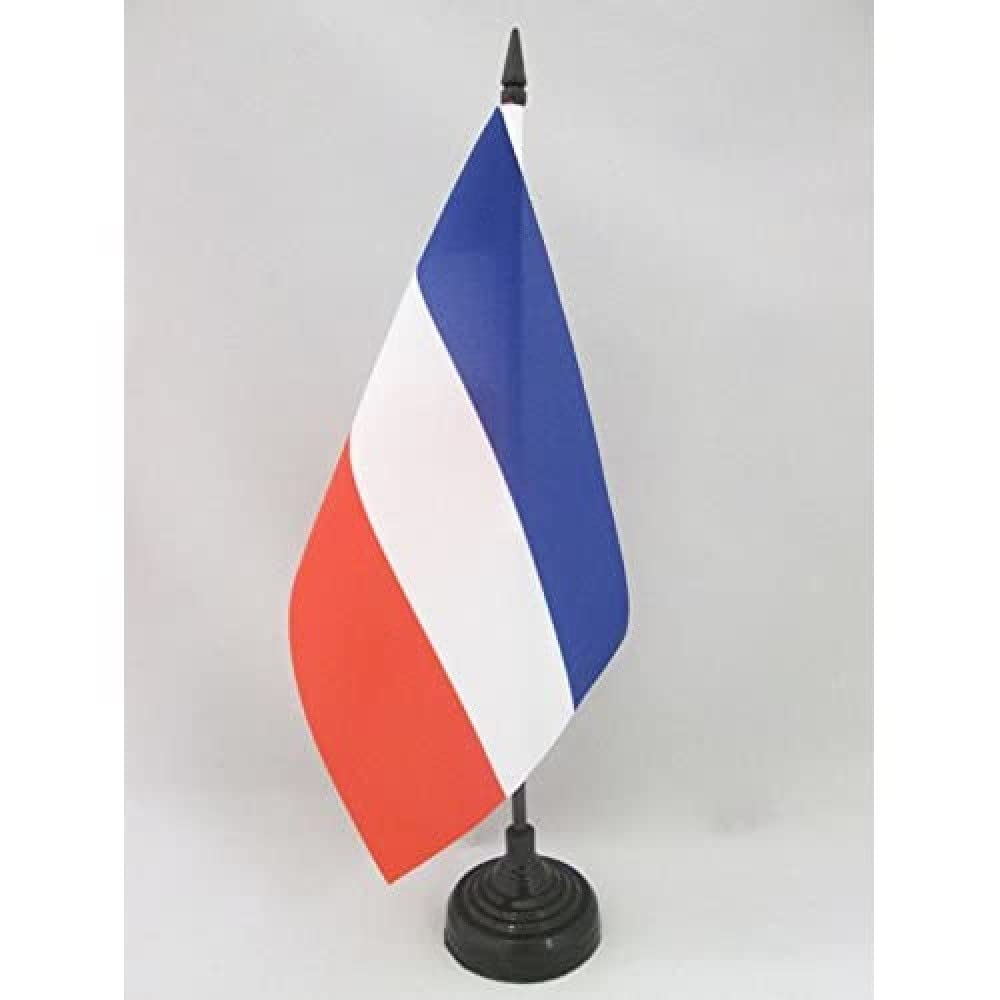 Federal Republic Of Yugoslavia Table Flag 5' X 8' - Yugoslavian Desk Flag 21 X 14 Cm - Black Plastic Stick And Base - Az Flag