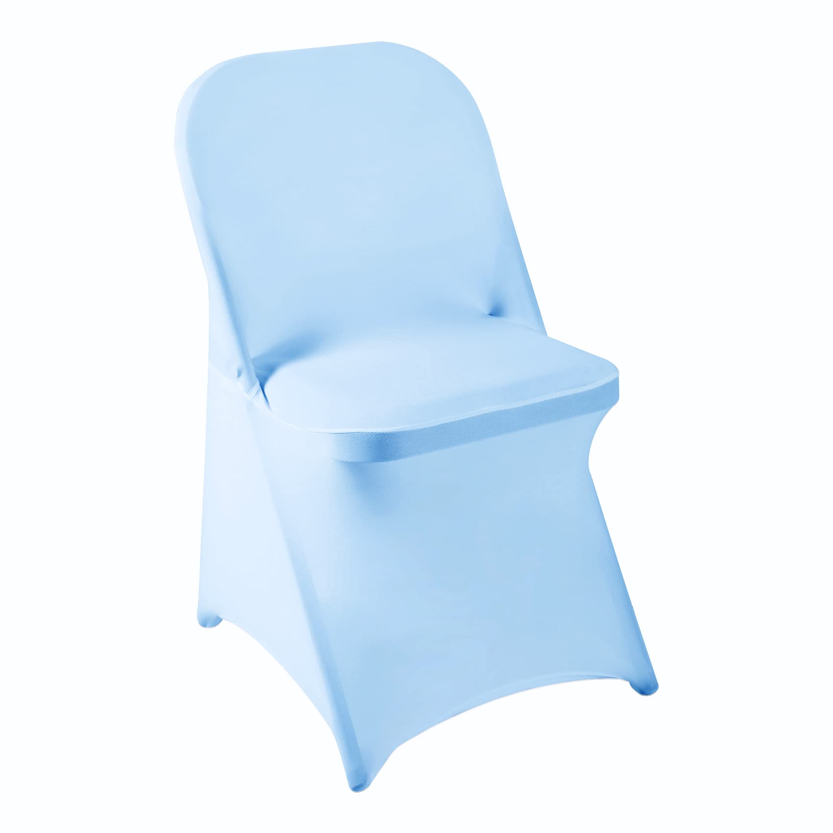 Howhic Folding Chair Covers For Party 12Pcs, Universal Spandex Chair Covers For Folding Chairs, Stretchy Fitted Chair Covers For Wedding, Party, Banquet, Conference (12Pcs, Blue)