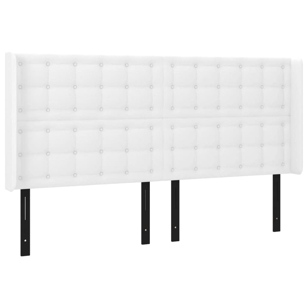 Vidaxl Led Headboard Home Indoor Bedroom Bed Accessory Upholstered Bed Header Furniture With Led White 72"X6.3"X46.5"/50.4" Faux Leather