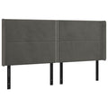 Vidaxl Headboard With Ears Home Indoor Bed Accessory Bedroom Upholstered Headboard Bed Header Furniture Dark Gray 79.9"X6.3"X46.5"/50.4" Velvet