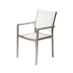 Pangea Home David Aluminum Patio Dining Char in Gray/White (Set of 6)