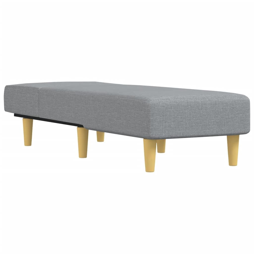 vidaXL Modern Light Gray Reclining Chaise Longue - Fabric and Plywood Construction, Foam-Filled, Easy Maintenance