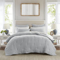Breeze Cotton Gauze  Embroidered Quilt Set, Blue color