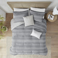 5 Piece Clipped Jacquard Comforter Set with Throw Pillows