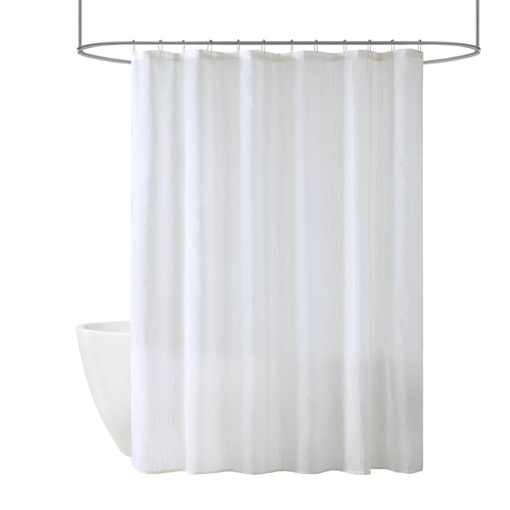 Anna Sheer Shower Curtain, White color