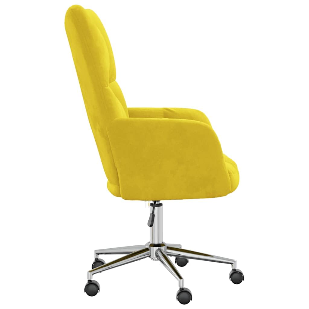 vidaXL Relaxing Chair in Chic and Elegant Mustard Yellow Velvet - Modern Style Office/Living Room/Lounge Seating with Adjustable Height and Castor Wheels