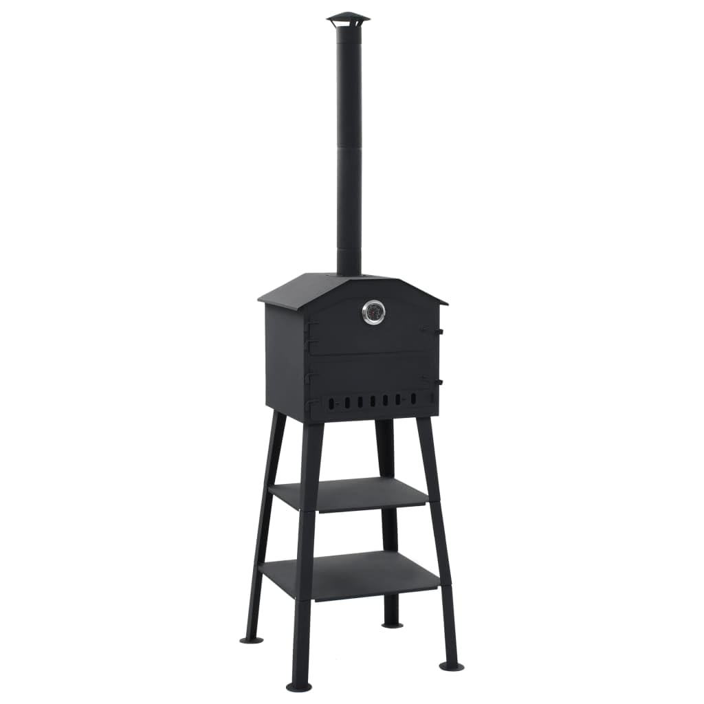 Tbest Outdoor Pizza Oven Charcoal-Fired with 2 Fireclay Stones Portable Charcoal Fired Grill Pizza Maker for Garden Lawn Baking 