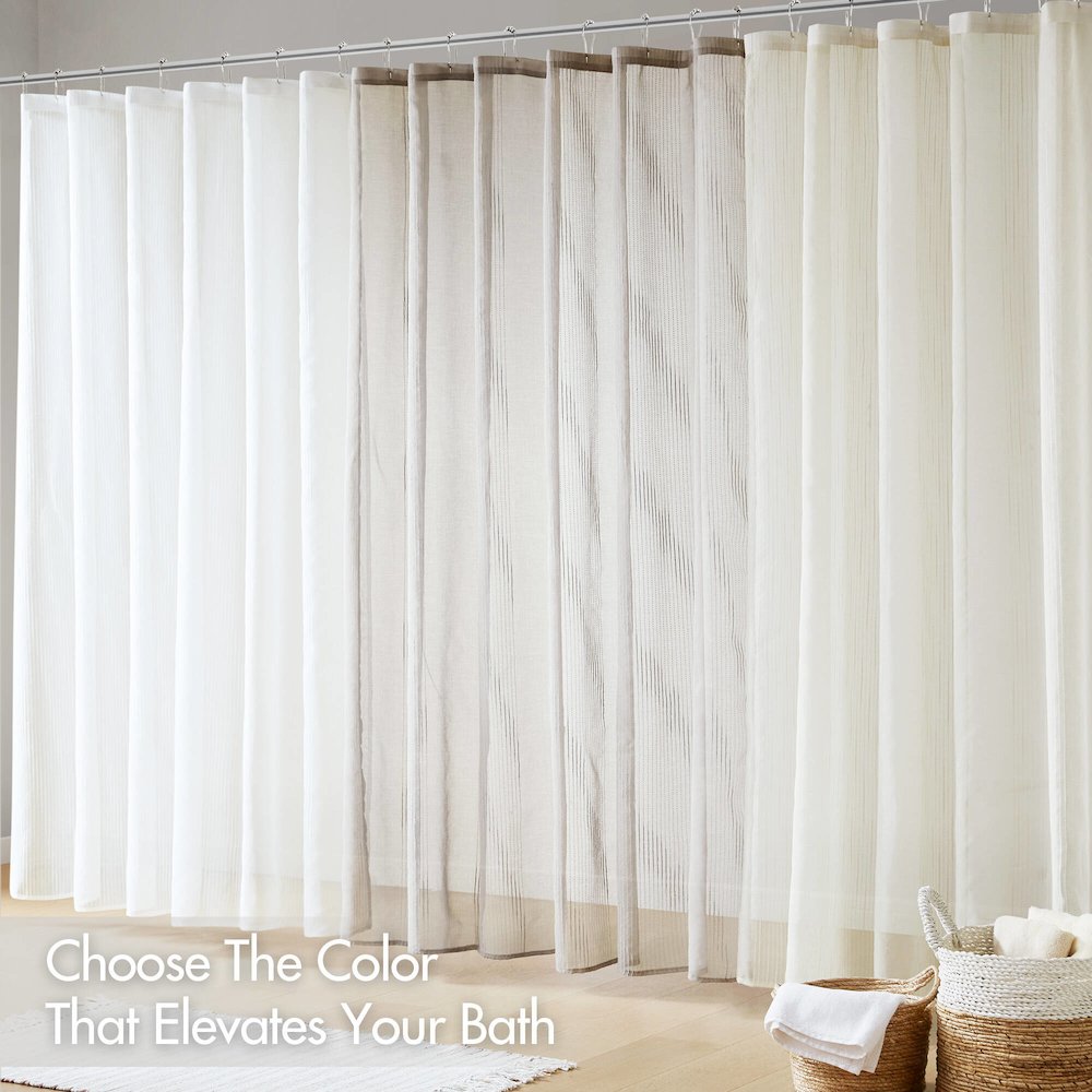 Anna Sheer Shower Curtain, Ivory color