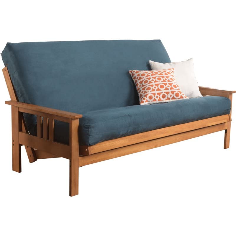 Kodiak Furniture Monterey Butternut Sofa with Suede Blue Mattress