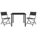vidaXL Patio Dining Set 3 Piece Garden Outdoor Terrace Balcony Backyard Dining Dinner Dinette Table and Chair Seat Seating Furniture Steel