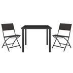 vidaXL Patio Dining Set 3 Piece Garden Outdoor Terrace Balcony Backyard Dining Dinner Dinette Table and Chair Seat Seating Furniture Steel
