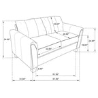 Coaster Home Furnishings Davis Upholstered Rolled Arm Loveseat Grey