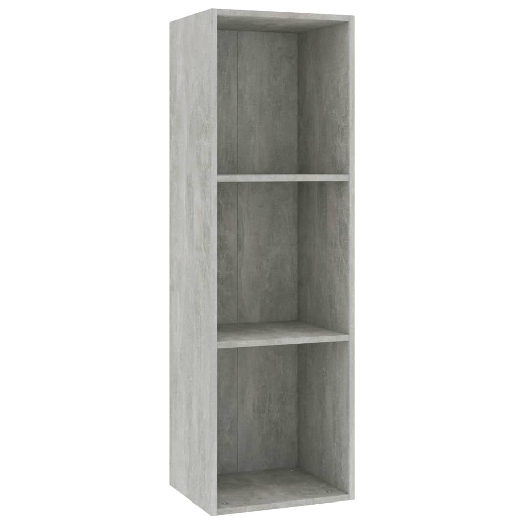 vidaXL Book Cabinet, Bookshelf TV Stand, Wall Bookcase for Office Living Room, Decorative Shelving Unit, Modern, Concrete Gray Engineered Wood