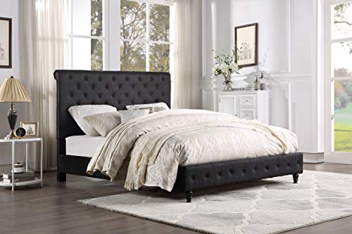 Best Master Furniture Kathy Upholstered Fabric Platform Bed - Thumbnail 3