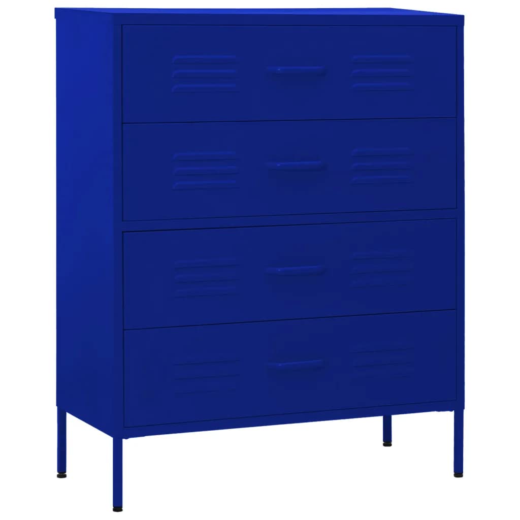 vidaXL Chest of Drawers Navy Blue 31.5&quot;x13.8&quot;x40&quot; Steel
